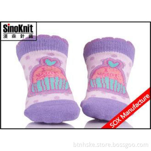 Luvable Infant Purple Newborn Baby Socks Cute Cartoon Patte